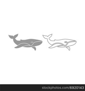 Whale icon. Grey set .. Whale icon. It is grey set .