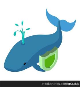 Whale icon. Isometric illustration of whale vector icon for web. Whale icon, isometric style