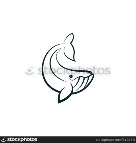 Whale icon logo illustration template
