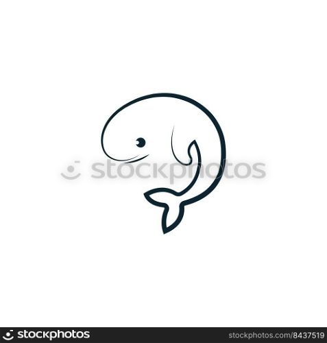 Whale icon logo illustration template