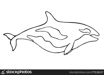 Whale illustration in linear art style. Minimalist outline logotype. Whale illustration in linear art style. Minimalist outline logotype.