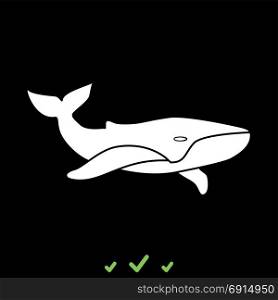 Whale it is white icon .. Whale it is white icon . Flat style