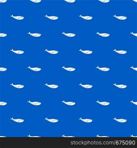 Whale pattern repeat seamless in blue color for any design. Vector geometric illustration. Whale pattern seamless blue