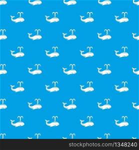 Whale pattern vector seamless blue repeat for any use. Whale pattern vector seamless blue