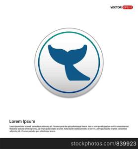 Whale Tail Icon - white circle button