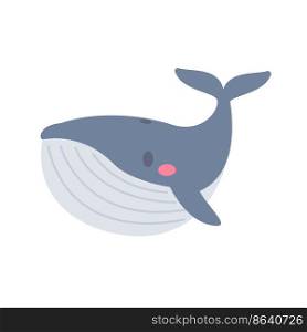 Whale vector. Cute animal face. design for kids.