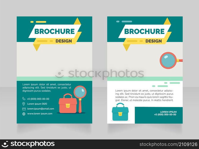 What is career counseling blank brochure design. Template set with copy space for text. Premade corporate reports collection. Editable 2 paper pages. Raleway Black, Regular, Light fonts used. What is career counseling blank brochure design