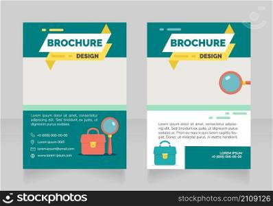 What is career counseling blank brochure design. Template set with copy space for text. Premade corporate reports collection. Editable 2 paper pages. Raleway Black, Regular, Light fonts used. What is career counseling blank brochure design