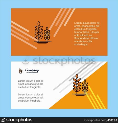 Wheat abstract corporate business banner template, horizontal advertising business banner.
