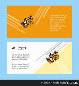 Wheat abstract corporate business banner template, horizontal advertising business banner.
