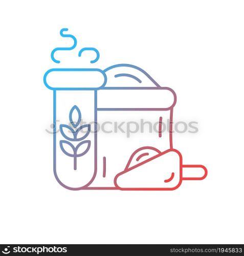 Wheat and flour quality test gradient linear vector icon. Flour milling industry production control. Cereals analysis. Thin line color symbol. Modern style pictogram. Vector isolated outline drawing. Wheat and flour quality test gradient linear vector icon