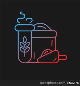 Wheat and flour quality test gradient vector icon for dark theme. Flour milling industry production control. Thin line color symbol. Modern style pictogram. Vector isolated outline drawing. Wheat and flour quality test gradient vector icon for dark theme