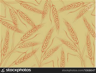 wheat background color yellow many. vector illustration