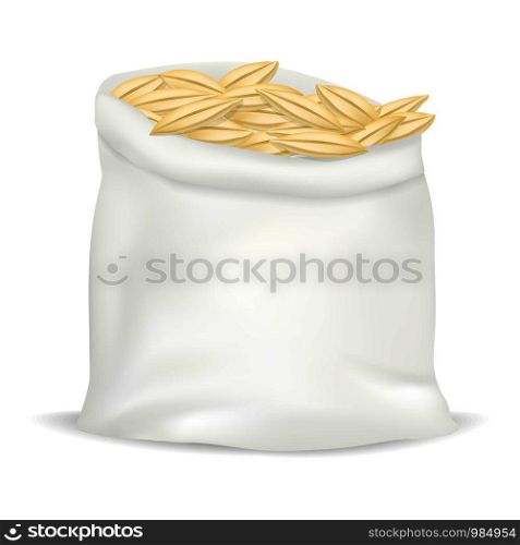 Wheat bag icon. Realistic illustration of wheat bag vector icon for web design isolated on white background. Wheat bag icon, realistic style