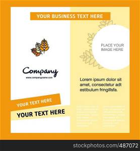 Wheat Company Brochure Template. Vector Busienss Template