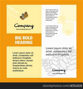 Wheat Company Brochure Title Page Design. Company profile, annual report, presentations, leaflet Vector Background