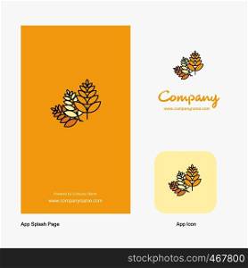Wheat Company Logo App Icon and Splash Page Design. Creative Business App Design Elements