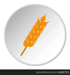 Wheat ear icon in flat circle isolated on white background vector illustration for web. Wheat ear icon circle
