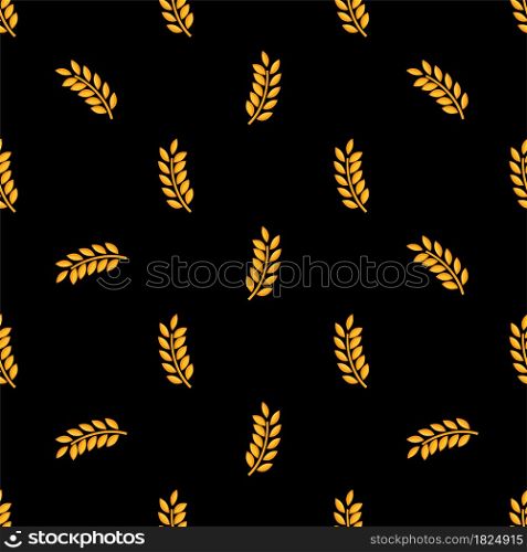 Wheat Ear Spica Icon Seamless Pattern Vector Art Illustration