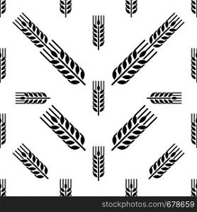 Wheat Ear Spica Icon Seamless Pattern Vector Art Illustration