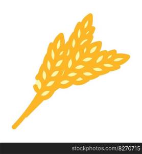 wheat ears harvest yellow color icon vector. wheat ears harvest yellow sign. isolated symbol illustration. wheat ears harvest yellow color icon vector illustration