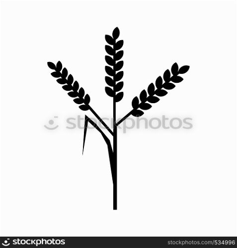 Wheat ears icon in simple style on a white background. Wheat ears icon, simple style