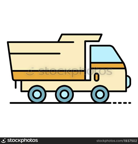 Wheat farm truck icon. Outline wheat farm truck vector icon color flat isolated. Wheat farm truck icon color outline vector