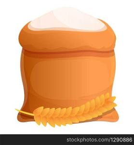 Wheat flour sack icon. Cartoon of wheat flour sack vector icon for web design isolated on white background. Wheat flour sack icon, cartoon style
