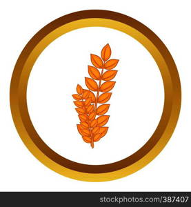 Wheat germ vector icon in golden circle, cartoon style isolated on white background. Wheat germ vector icon