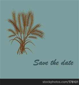 Wheat harvest season symbol and idea. Wheat invitation template 