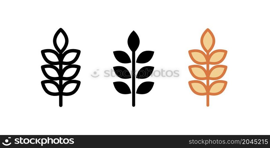 wheat icon different style vector illustration