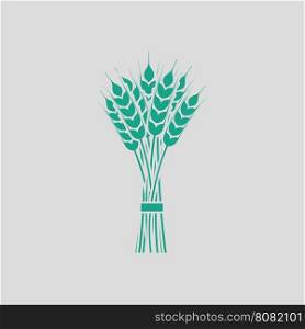 Wheat icon. Gray background with green. Vector illustration.