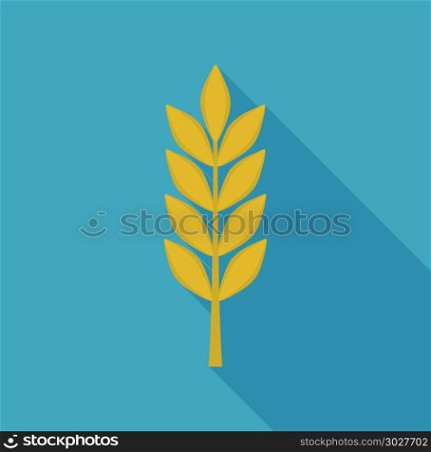 Wheat icon in flat long shadow design.. Wheat icon in flat long shadow design