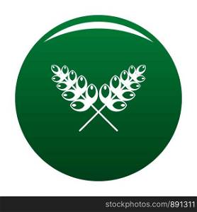 Wheat icon. Simple illustration of wheat vector icon for any design green. Wheat icon vector green