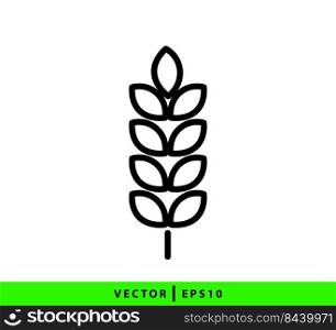 Wheat icon vector logo design template flat style