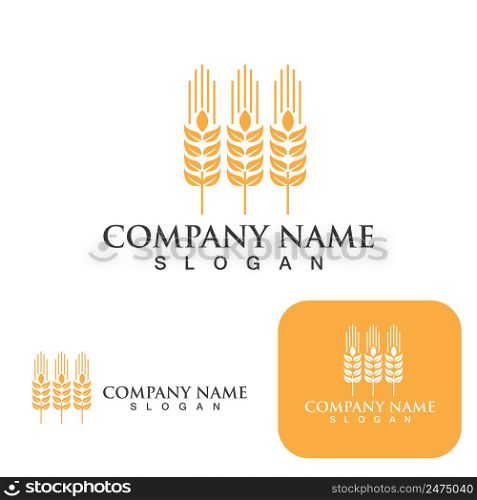 Wheat logo Agriculture vector icon design