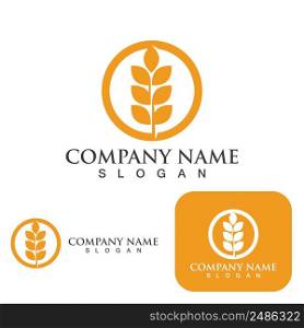 Wheat logo Agriculture vector icon design