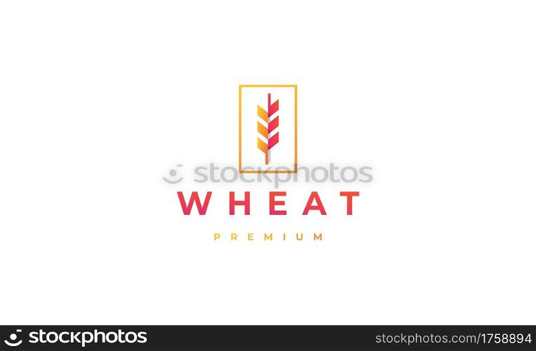 Wheat Logo Minimal Design Vector Illustration