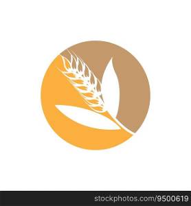 Wheat Logo, Simple Farmer Garden Design, Vector Template Silhouette Illustration