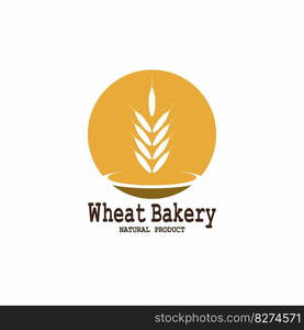 Wheat logo vector icon illustration 