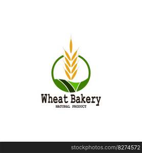 Wheat logo vector icon illustration 