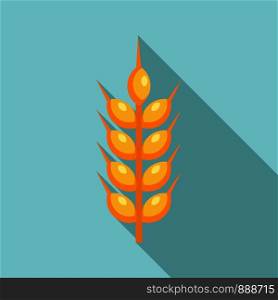 Wheat plant icon. Flat illustration of wheat plant vector icon for web design. Wheat plant icon, flat style