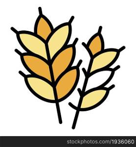 Wheat plant icon. Outline wheat plant vector icon color flat isolated. Wheat plant icon color outline vector
