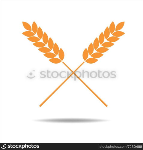 Wheat rice icon. Crop, barley or rye symbol isolated on white background