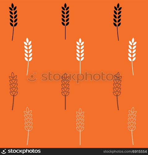 Wheat set icon .