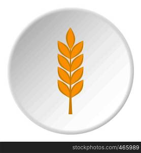 Wheat spike icon in flat circle isolated on white vector illustration for web. Wheat spike icon circle