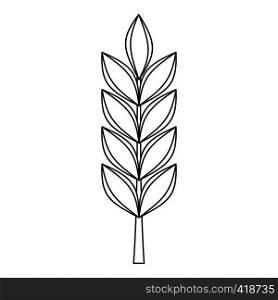 Wheat spike icon. Outline illustration of wheat spike vector icon for web. Wheat spike icon, outline style