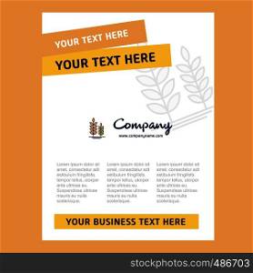 Wheat Title Page Design for Company profile ,annual report, presentations, leaflet, Brochure Vector Background
