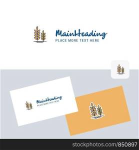 Wheat vector logotype with business card template. Elegant corporate identity. - Vector