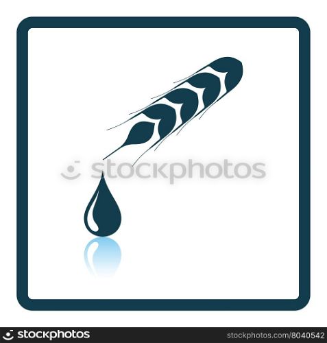 Wheat with drop icon. Shadow reflection design. Vector illustration.
